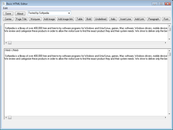 Basic HTML Editor screenshot