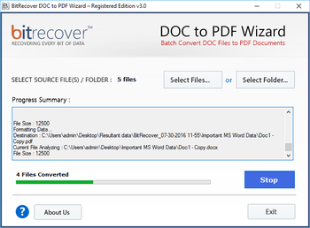 BitRecover DOC to PDF Wizard screenshot 2