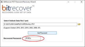 BitRecover PST Password Recovery Wizard screenshot