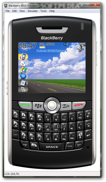 BlackBerry 8820 Simulator screenshot