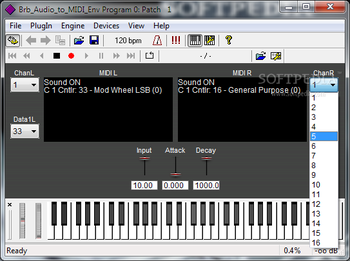 BRB Audio to MIDI Env screenshot 2