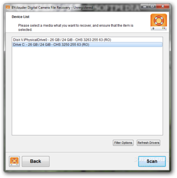 BYclouder Digital Camera File Recovery screenshot 2