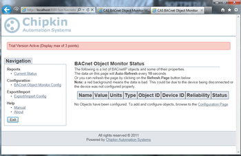 CAS BACnet Object Monitor screenshot 2