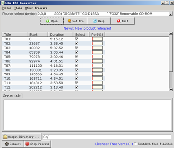 CDA MP3 Converter screenshot