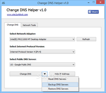 Change DNS Helper Portable screenshot