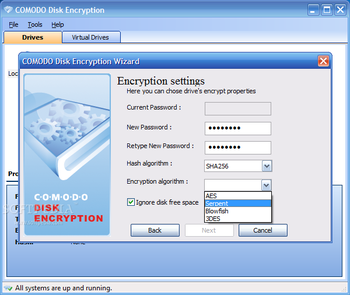 Comodo Disk Encryption screenshot 3