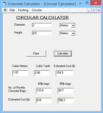 Concrete Calculator screenshot 3