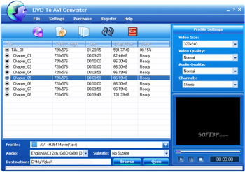 Convert DVD To AVI use Eztoo screenshot