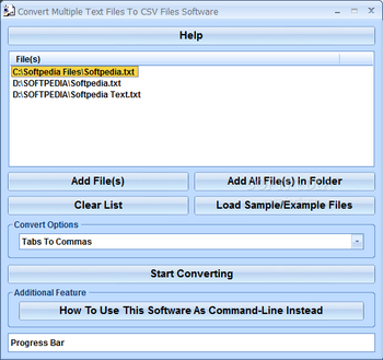 Convert Multiple Text Files To CSV Files Software screenshot