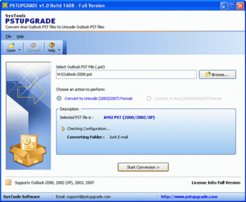 Convert Outlook 2003 to Outlook 2000 screenshot