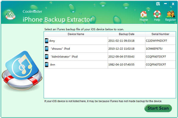 Coolmuster iPhone Backup Extractor screenshot