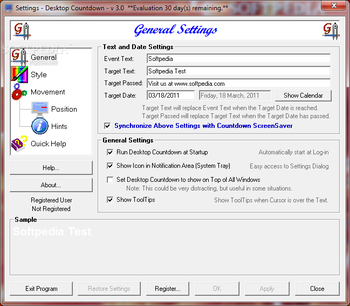 Countdown Screensaver and Desktop Countdown (formerly Desktop Countdown) screenshot 2