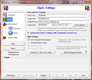 Countdown Screensaver and Desktop Countdown (formerly Desktop Countdown) screenshot 3
