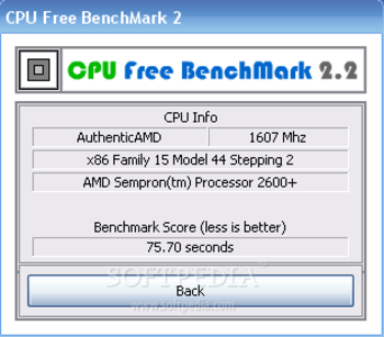 CPU Free BenchMark (former CPUMark) screenshot 2