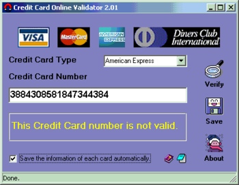 Credit Card Online Validator screenshot