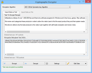 Cryptographic Encryptor screenshot