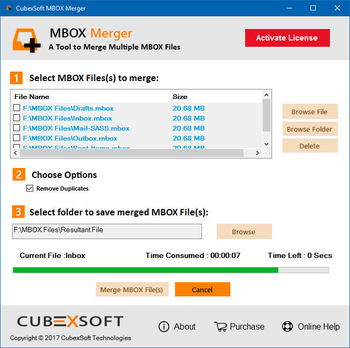 CubexSoft MBOX Merger screenshot