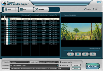 Daniusoft DVD Audio Ripper screenshot