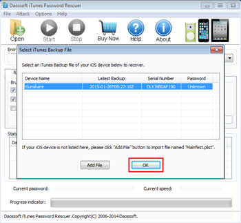 Daossoft iTunes Password Rescuer screenshot 5