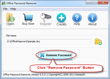 Daossoft Office Password Eraser screenshot