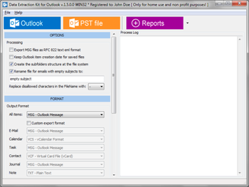 Data Extraction Kit for Outlook screenshot