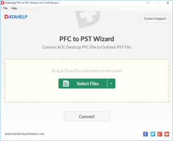 DataHelp PFC to PST Wizard screenshot 2