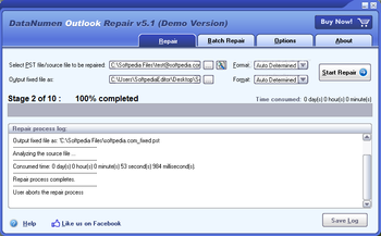 DataNumen Outlook Repair (formerly Advanced Outlook Repair) screenshot