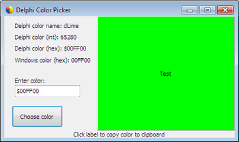 Delphi Color Picker screenshot
