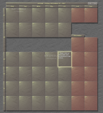 Desktop Wallpaper Calendar screenshot