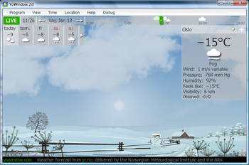 Desktop weather screenshot
