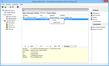 Diafaan SMS Server - full edition (formerly Diafaan Message Server) screenshot 2