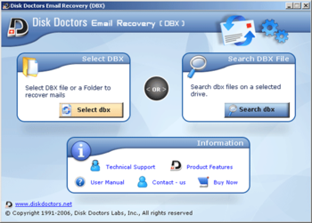 Disk Doctors Email Recovery (DBX) screenshot