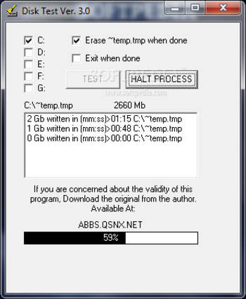 Disk Test screenshot