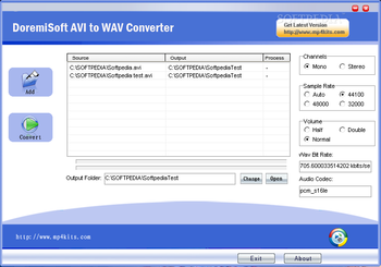 Doremi AVI to WAV Converter screenshot