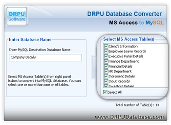 DRPU Database Converter - MS Access to MySQL screenshot 2