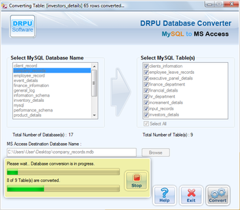DRPU Database Converter - MySQL to MS Access screenshot 3