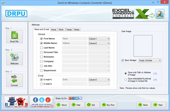 DRPU Excel to Windows Contacts Converter screenshot 2