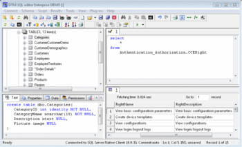 DTM SQL editor Professional screenshot