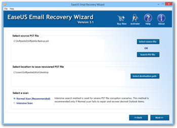 EaseUS Email Recovery Wizard screenshot 2