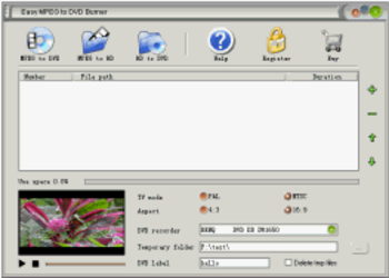 Easy MPEG to DVD Burner screenshot