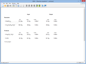 EBAS - Equation Balancing and Stoichiometry calculator screenshot 7