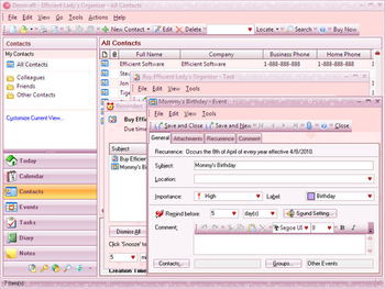 Efficient Lady's Organizer Free screenshot