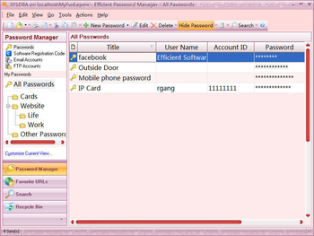 Efficient Password Manager Network screenshot