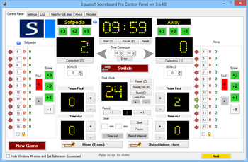 Eguasoft Basketball Scoreboard Pro screenshot