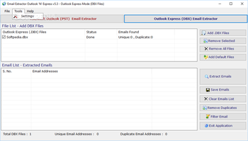 Email Extractor Outlook 'N' Express screenshot 4
