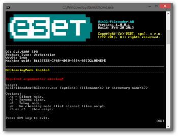 ESET Win32/Filecoder.AR cleaner screenshot