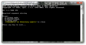ESET Win32/Goblin cleaner screenshot