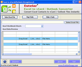 Estelar Excel to vCard & Outlook screenshot