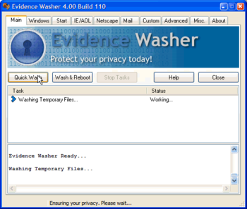Evidence Washer screenshot