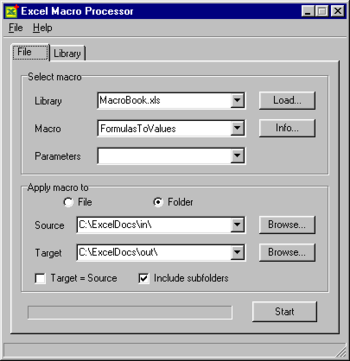 Excel Macro Processor screenshot